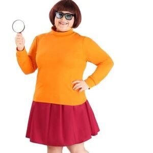 Velma Costume - Scooby Doo - Size 1X with WIG